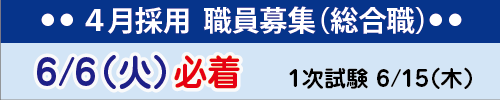2024年4月採用　職員募集（総合職）