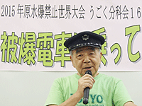 被爆電車について解説する渡辺佳明先生 被爆電車について解説する渡辺佳明先生