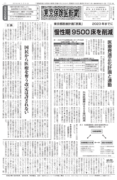 『東京保険医新聞』2018年2月5日号画像