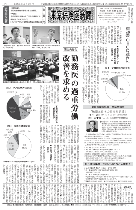 『東京保険医新聞』2018年4月25日号画像